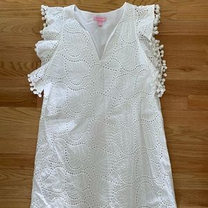 Lilly Pulitzer Astara Eyelet Pom Dress White
